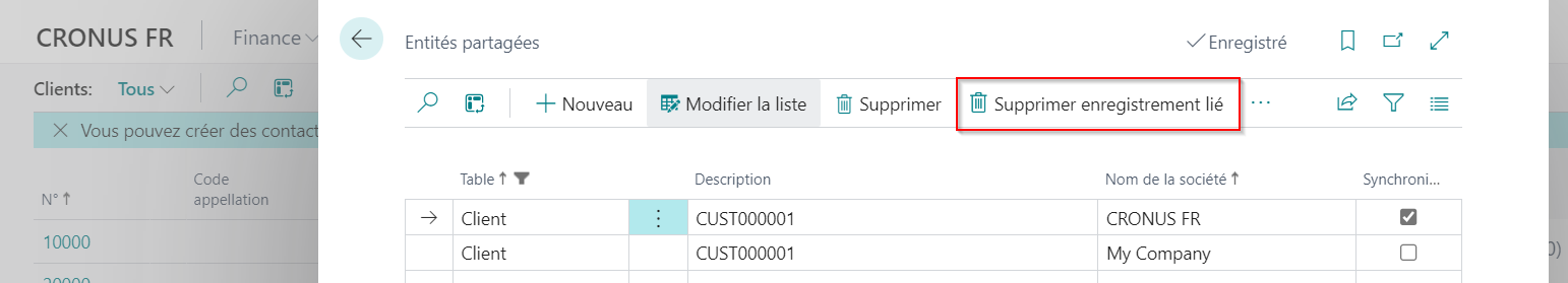 Suppression des enregistrements