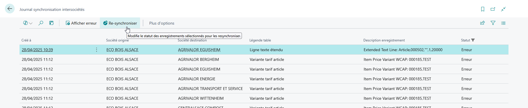 Gestion des erreurs