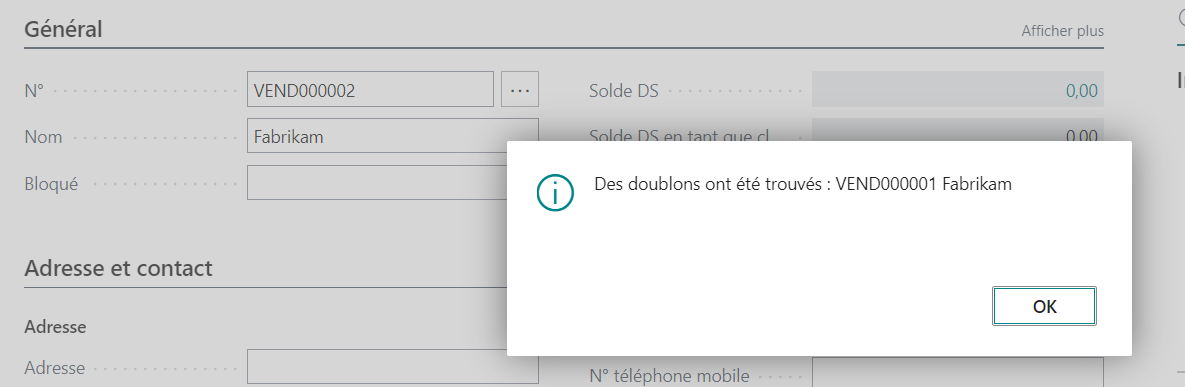 Alerte doublons