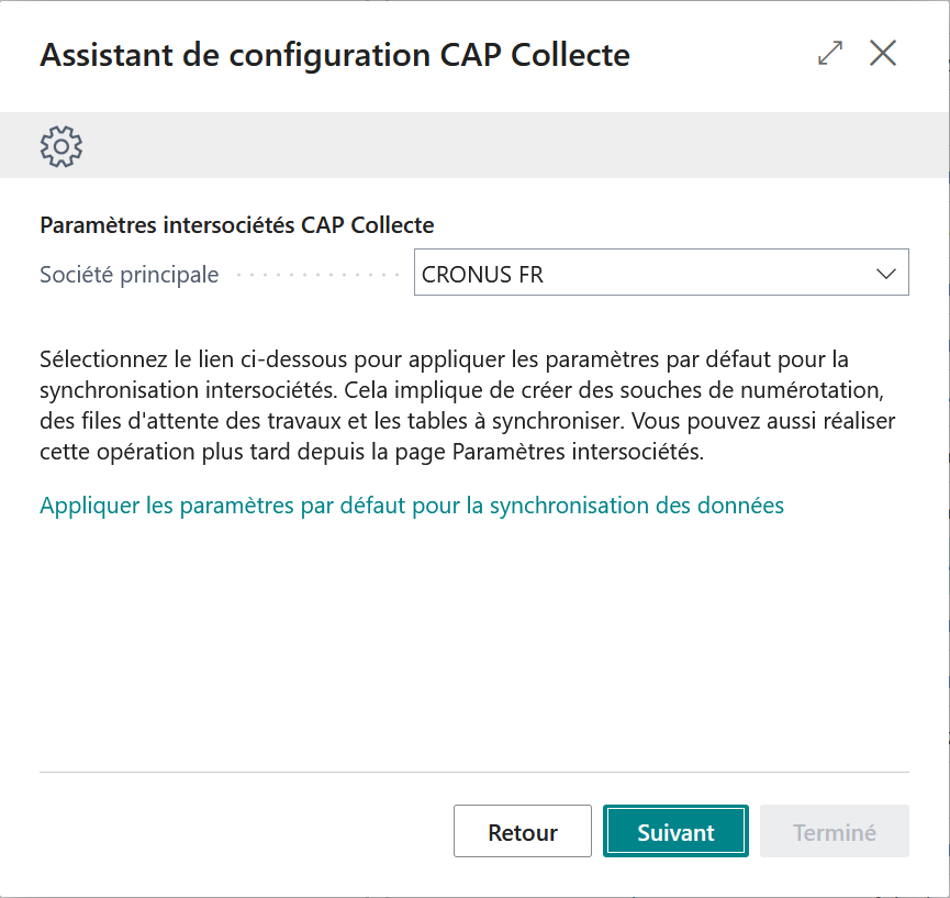 Configurer l'intersociétés